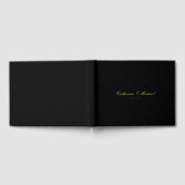 Einfaches Gold-Skript Schwarzes Hochzeitsgästebuch Gästebuch (Voll)