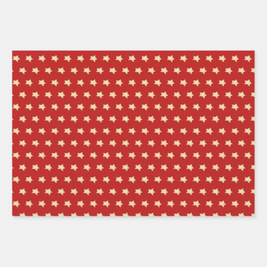 Einfaches Gold Star auf blau, rot, weiß, Hintergru Geschenkpapier Set (Vorderseite 2)