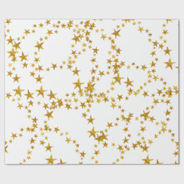 Einfaches Gold- und Weißsternpapier Geschenkpapier