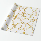 Einfaches Gold- und Weißsternpapier Geschenkpapier (Ungerollt)