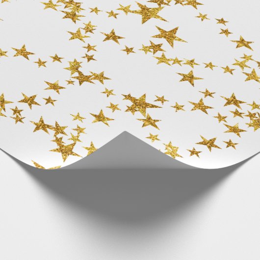 Einfaches Gold- und Weißsternpapier Geschenkpapier (Ecke)