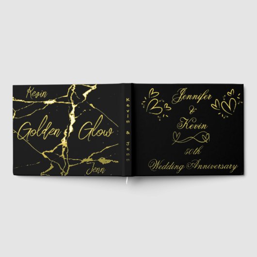 Einfaches Gold zum 50. Hochzeitstag | Gästebuch (Voll)