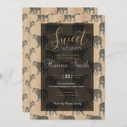 Einfaches Golden Leopard Tiermuster (Vorne/Hinten)