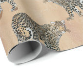 Einfaches Golden Leopard Tiermuster Geschenkpapier (Rolleneckpunkt)