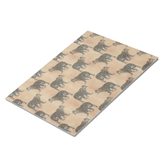 Einfaches Golden Leopard Tiermuster Notizblock (angewinkelt)