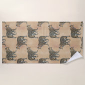 Einfaches Golden Leopard Tiermuster Strandtuch (Vorderseite)