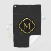 Einfaches Golden Monogram Golf Handtuch (Insitu)