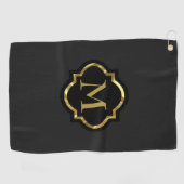 Einfaches Golden Monogram Golf Handtuch (Horizontal)