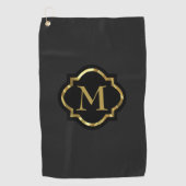 Einfaches Golden Monogram Golf Handtuch (Vorderseite)