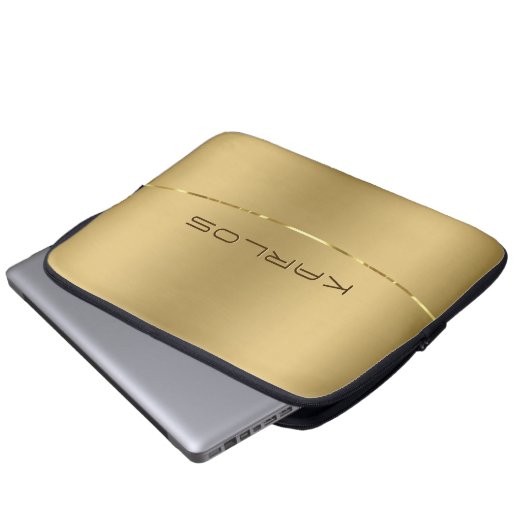 Einfaches goldenes Design für glänzende Imitate Laptopschutzhülle (Vorne Knopf)