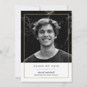 Einfaches goldenes Foto-Abschluss-Party des Einladung (Vorderseite)