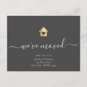 Einfaches Goldenes Haus Wir haben moderne Schrift  Ankündigungspostkarte (Vorderseite)