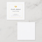 Einfaches Goldenes Herz mit elegantem schwarzen Sc Quadratische Visitenkarte (Vorne/Hinten)