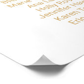 Einfaches goldenes Kalligrafie-Hochzeitsprogramm Poster (Ecke)