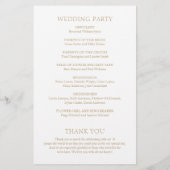 Einfaches goldenes modernes Hochzeitsprogramm in F (Hinten)