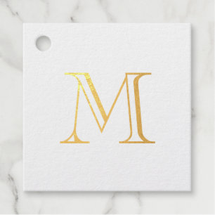 Einfaches goldenes Monogramm Geschenkanhänger