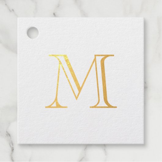 Einfaches goldenes Monogramm Geschenkanhänger (Vorderseite)