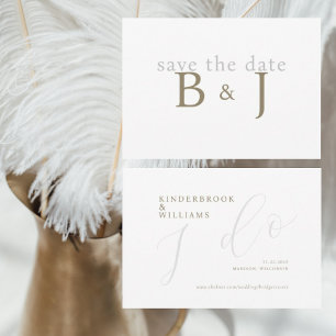 Einfaches goldenes Monogramm Ich heirate - Save-th Save The Date
