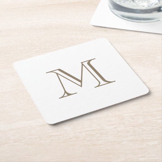 Einfaches goldenes Monogramm Rechteckiger Pappuntersetzer (angewinkelt)