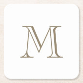 Einfaches goldenes Monogramm Rechteckiger Pappuntersetzer (Vorderseite)