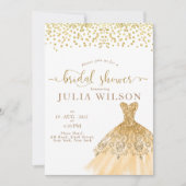 Einfaches goldfarbenes Glitzer-Brautparty Einladung (Vorderseite)