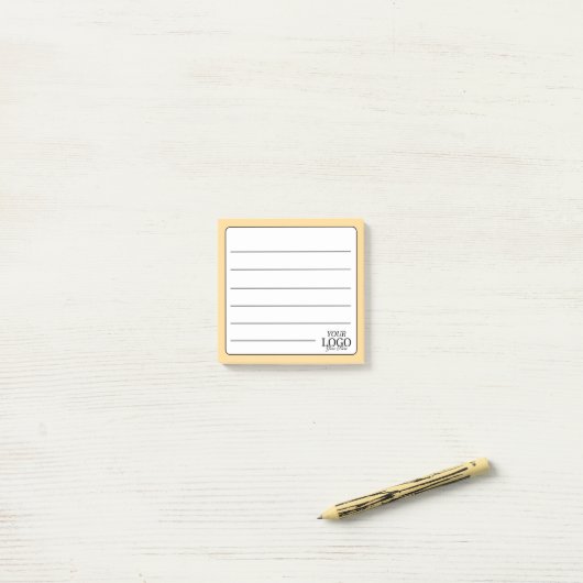 Einfaches goldgelbes Logo Post-it Klebezettel (Auf Schreibtisch)