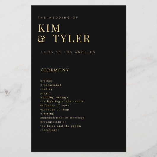 Einfaches Goldhochzeitprogramm (Vorderseite)