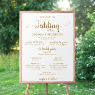 Einfaches Goldkalligrafie-FlowerGirl-Hochzeitsprog Poster