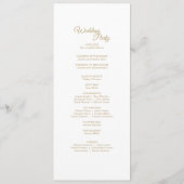 Einfaches Goldkalligrafisches Hochzeitsprogramm Programm (Rückseite)