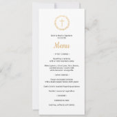 Einfaches Goldkranz mit Taufmenü Einladung (Vorderseite)