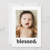 Einfaches Goldkreuz Custom Fotos Gesegnete Taufe Dankeskarte (Vorderseite)