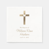 Einfaches Goldkreuz mit Herztaufen Serviette (Vorderseite)