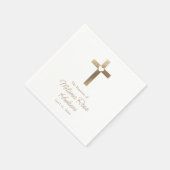 Einfaches Goldkreuz mit Herztaufen Serviette (Ecke)