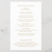 Einfaches Goldkühnes Hochzeitsprogramm (Hinten)