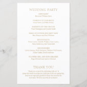 Einfaches Goldkühnes Hochzeitsprogramm (Rückseite)