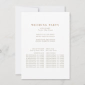 Einfaches Goldtext-Hochzeitsprogramm (Rückseite)