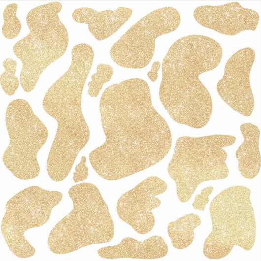 Einfaches goldweißes großes Kuhmuster Tiermuster Aufkleber (Vorderseite)