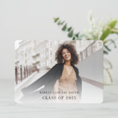 Einfaches Grad Foto Abschluss Elegantes Party Einladung (Stehend Vorderseite)