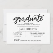 Einfaches Graduate Script Open House Abschluss Einladung (Vorderseite)
