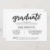 Einfaches Graduate Script Open House Abschluss Einladung (Vorne/Hinten)