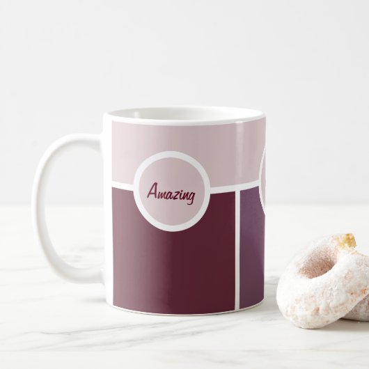 Einfaches grafisches Lila-grünes Design Kaffeetasse (Mit Donut)