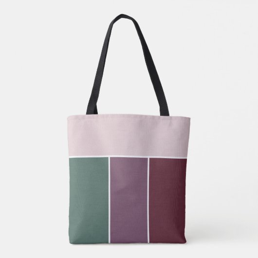 Einfaches grafisches Lila-grünes Design Tasche (Rückseite)