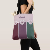 Einfaches grafisches Lila-grünes Design Tasche (Von Nahem)