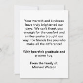 Einfaches Grandpa Beerdigung Foto Dankeschön Karte (Rückseite)