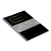 Einfaches Grau-Aquarell-Monogram-Namensschild Notizblock (Rechte Seite)