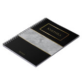 Einfaches Grau-Aquarell-Monogram-Namensschild Notizblock (Linke Seite)