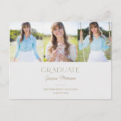 Einfaches Grau & Gold Multi-Foto-Abschluss Postkarte (Vorderseite)