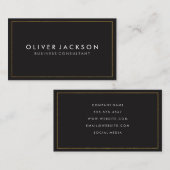 Einfaches Grau mit Goldgrenze Visitenkarte (Vorne/Hinten)