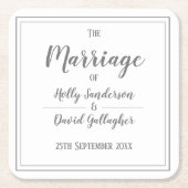 Einfaches Grau-Weiß-Design Rechteckiger Pappuntersetzer (Vorderseite)