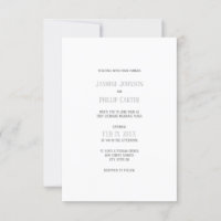 Einfaches graues Design - 3x5 Einladung zur Hochze